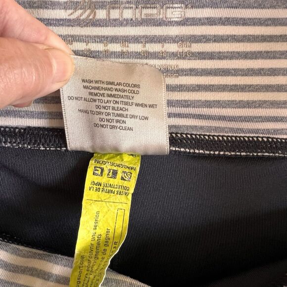 MPG Womens Shorts Large Black Biker Workout Yoga Athleisure Back Zippered Pocket - Picture 7 of 13